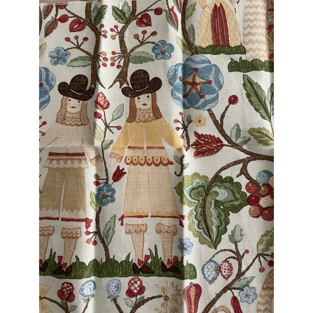Winhall Fabric Samples 8 Pieces 17" X 17" Linen Blend Life on the Hill Pattern - Picture 12 of 16